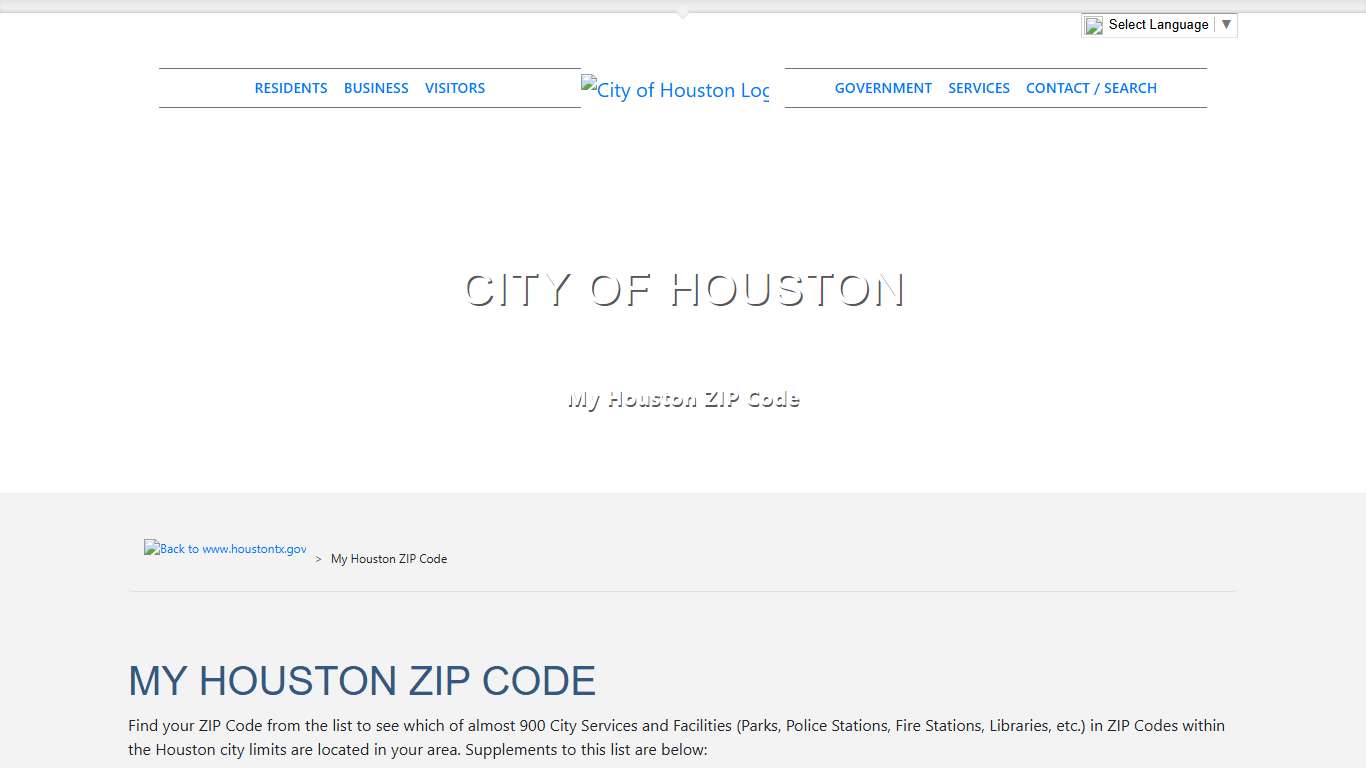 City of Houston - My Houston ZIP Code